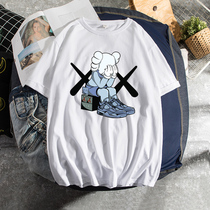 Sesame Street short-sleeved T-shirt mens ins Tide brand Half sleeve trend loose and simple Joker Harajuku wind half-sleeve shirt men