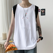 Vest Men Summer Hip Hop Thin Tide Brand Wear Cotton Sports Basketball Loose Hurdle Sleeveless T-shirt Men
