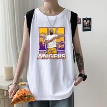 Sports Vest Mens Basketball Loose Summer Cotton Tide James Top Sports Joker Sleeveless T-shirt Hip Hop