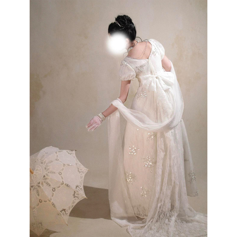 Imperial Style Lolita Evening Dress for Women, High-End Student Day Coming-Of-Age Ceremony Long Dress, Slim-Fitting, Slimming, Lolita Summer Style