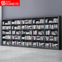 Steel Bookshelves School Library Books Room Reading Room Reading Room Single-sided Bookcase Information Shelf One List Five Groups Five Floors Black