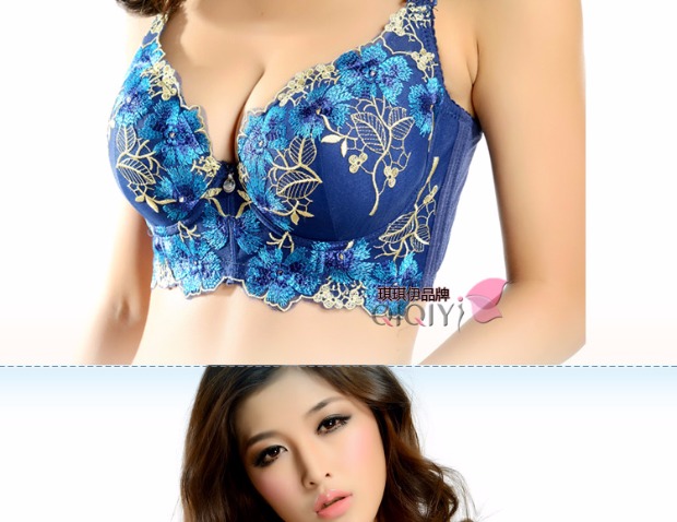 Mùa hè mới ngực nhỏ tụ tập đồ lót nữ dày AB cup gợi cảm sâu V thêu cô gái áo ngực mỏng phần C cup D cup áo lót học sinh
