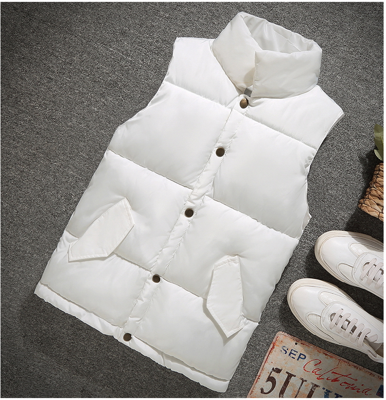 Mùa thu đông dày đôi áo vest cotton Phiên bản Hàn Quốc của chàng thanh niên tự canh đứng cổ áo xuống áo bông tinh thần chàng đỏ áo khoác cặp nam nữ