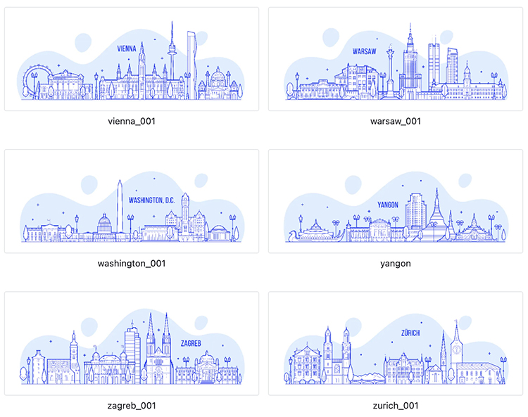 图片[7]-世界各地城市地标建筑线性插画AI矢量源文件PNG免抠图片设计素材-cg男孩