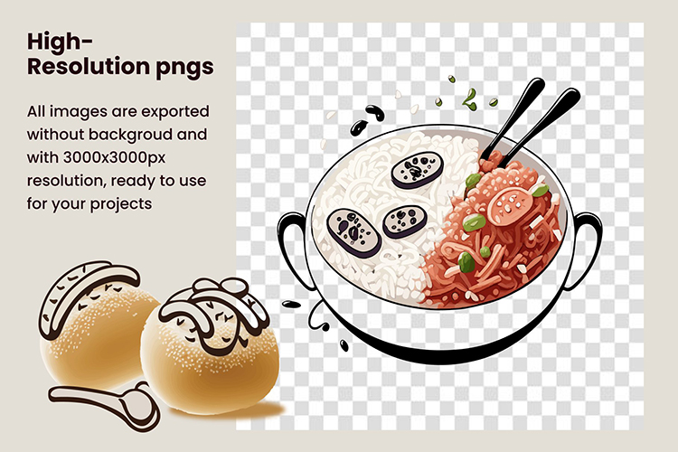 图片[3]-30款时尚潮流涂鸦快餐美食甜品点心餐饮插图插画ai设计素材源文件-cg男孩