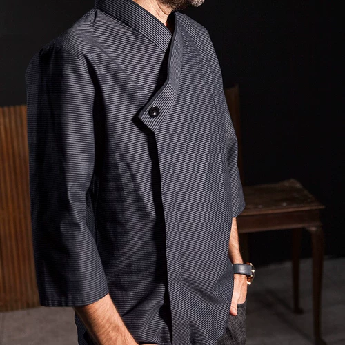 Японский повар костюм Синьцзян Хлопковый шеф -повар рабочая одежда Мужская кулинарная одежда Японская продуктовая магазин рабочая одежда