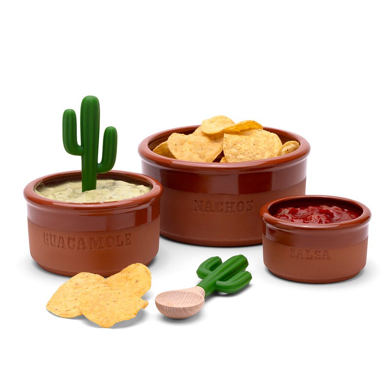 Monkey Business Mexican-Style Pottery Terracotta Bowl Set Creative Party Gift