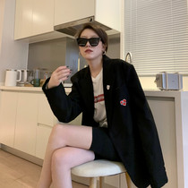 2021 Spring and Autumn New jennie with embroidery love letter fried street suit women jacket long Joker