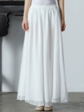 素飞 Шифоновые летние штаны, тонкая белая юбка, высокая талия
