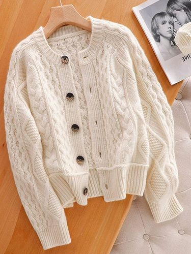 Японский ретро кашемировый кардиган, красный осенний свитер, 2022, увеличенная толщина