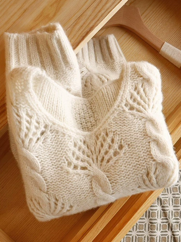 Элитный зимний короткий кашемировый свитер, в стиле Шанель, европейский стиль