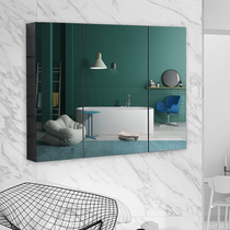 Nordic bathroom mirror cabinet sanitary mirror space aluminum wall-style bathroom comprehensive mirror locker with shelf