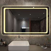 NORDIC SMART BATHROOM MIRROR WITH LIGHT BACKLIT TOUCH SCREEN ANTI-FOG TOILET LED MAKEUP MIRROR SIDE HANGING MIRROR