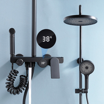 German Star Air Thermostatic number of Shower Shower Shower Set Bathroom full copper Home Black Pressurized Spray Shower Bath