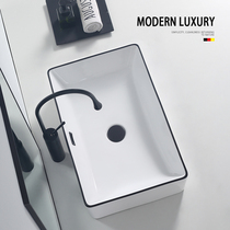 Nordic Table Basin Rectangular Washbasin Single Basin Home Art Wash Terrace Basin Small balcony Ceramic Washbasin