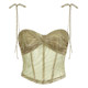 WEEKEEP ສາວຫວານຮ້ອນ Mesh Waist Fishbone Bra Pure Desire Straps Versatile Suspenders