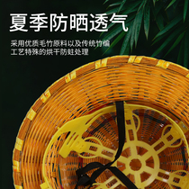 Bamboo-made safety helmet Site breathable large edge shading sunscreen construction Summer cooling cool and environmentally friendly bamboo rattan