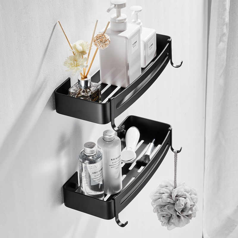Free Punching black shower room Shelf Triangle Flush cool room Shower Cubicle Makeup Room toiletries Toiletries Bay Toiletries