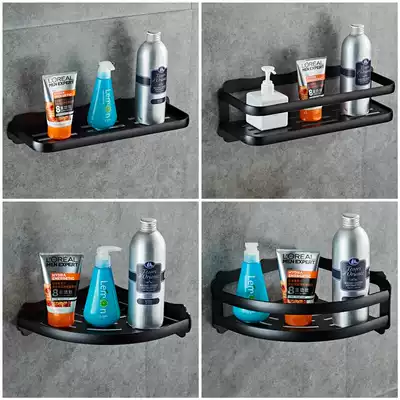 Black shower room shelf Punch-free bathroom shower gel storage shelf Shower tray Bathroom triangle basket