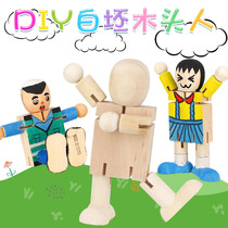 White blank wood headman puppy Oxford Tree Read English Characters Puppy doll Doll Pendulum children Puzzle Toys