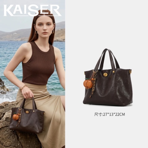 [Milan Brothers Women's Bags] Lazy Retro Tote Bag, Pumpkin Bag, Genuine Leather Women's Handbag, Bucket Bag, Crossbody Bag