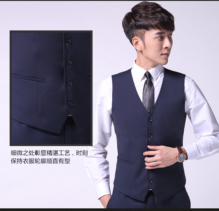 Mùa xuân và Mùa Thu Nam Tây Slim vest quần áo sơ mi phù hợp với Hàn Quốc váy cưới ba mảnh vest chuyên nghiệp