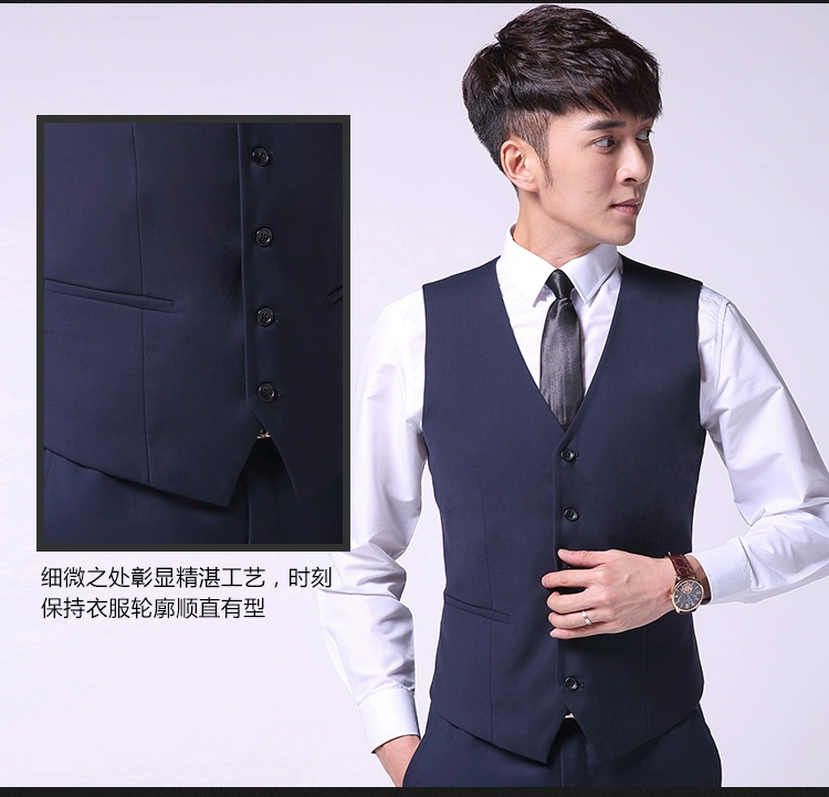 Mùa xuân và Mùa Thu Nam Tây Slim vest quần áo sơ mi phù hợp với Hàn Quốc váy cưới ba mảnh vest chuyên nghiệp vest nam cá tính