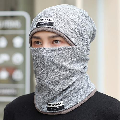 Шарф, демисезонная утепленная шапка подходит для мужчин и женщин, мужская универсальная маска, в корейском стиле