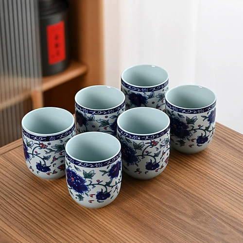 Керамический вместительный и большой чайный сервиз, чайная чашка, система хранения, сушилка, комплект, 6 упаковки