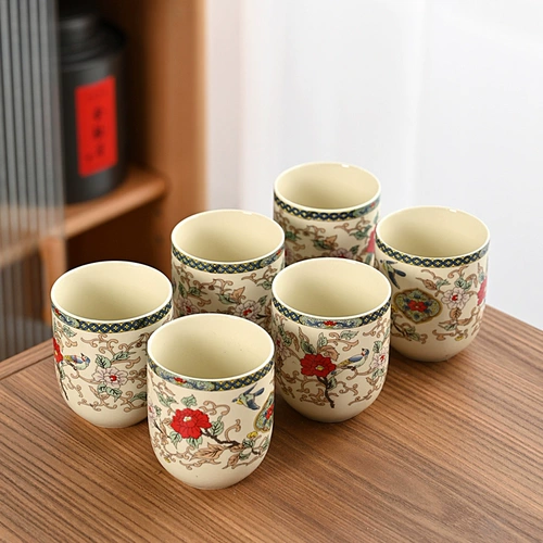 Керамический вместительный и большой чайный сервиз, чайная чашка, система хранения, сушилка, комплект, 6 упаковки