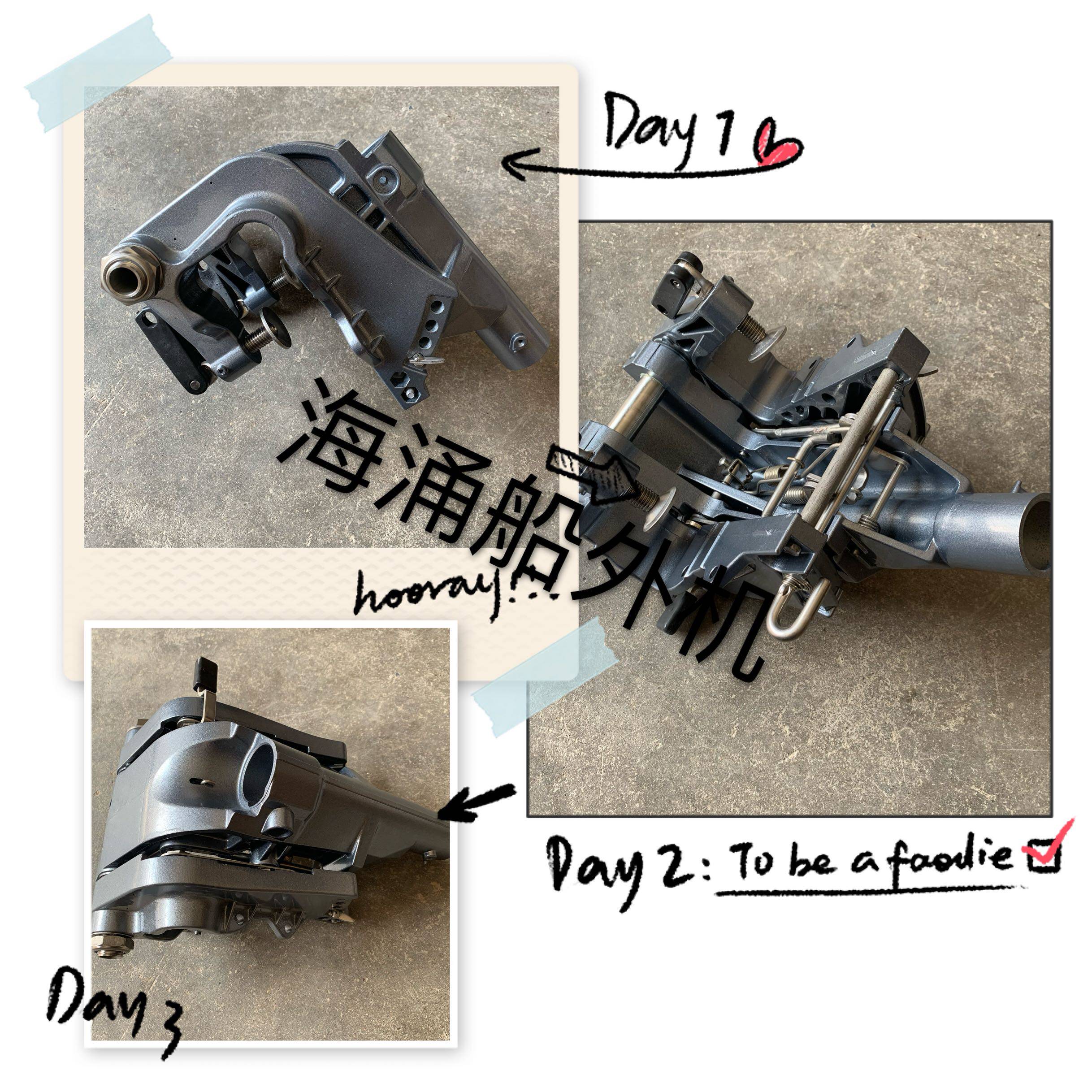 The Yosheng Sea of the mountain sea surges 15 hp power 18 boat external engine rotating stent hanging frame large transformation