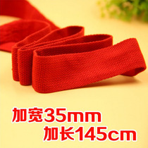 Xinjiang pure cotton 2 red belts Men and womens year of life cotton thread Middle-aged old mans birthday Miners Ox red pants