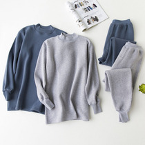 Middle-aged mens high-neck thermal underwear pure cotton thickened three-layer padded cotton for the elderly pure cotton autumn coat autumn pants suit