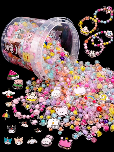 Детский браслет из бисера ручной работы, бусины, подвеска для детского сада, игрушка, подарочная коробка, DIY