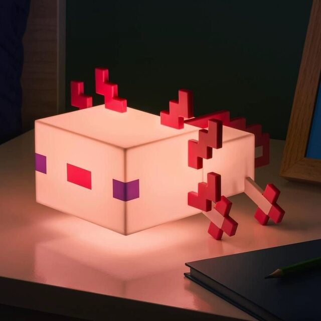 Mc Minecraft Game Peripheral Axolotl Night Light, Five-Color Changeable Toy Doll Model Gift Figurine