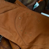 Ретро хлопковые штаны, в американском стиле, с вышивкой, 8 унции, высокая талия, свободный прямой крой