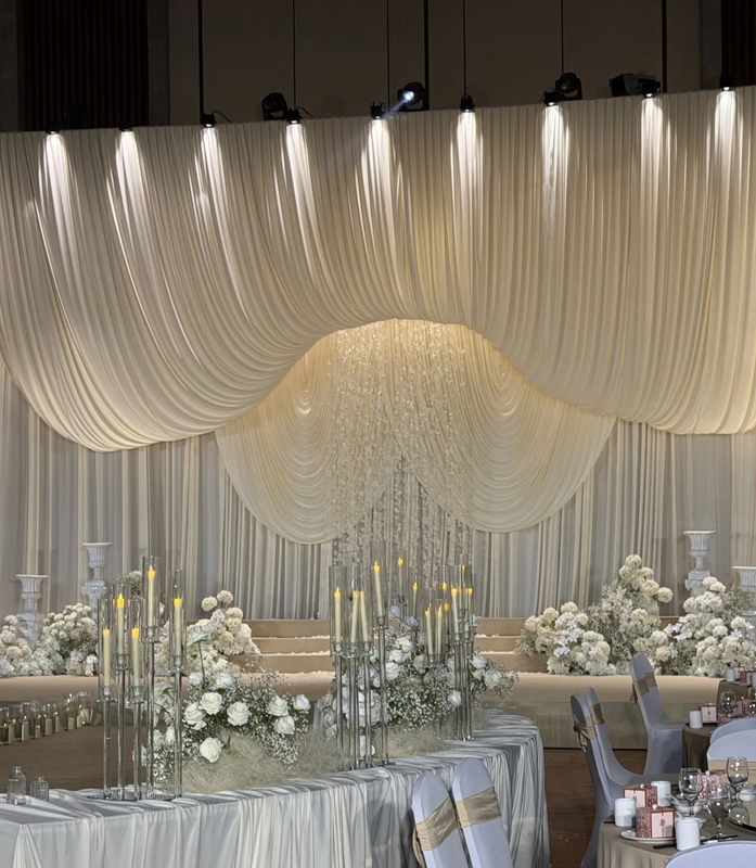 Wedding Backdrop Curtain, Wedding Veil, Matte Milk Silk, Korean-Style Stretch Fabric, Background Base Decorative Cloth Curtain