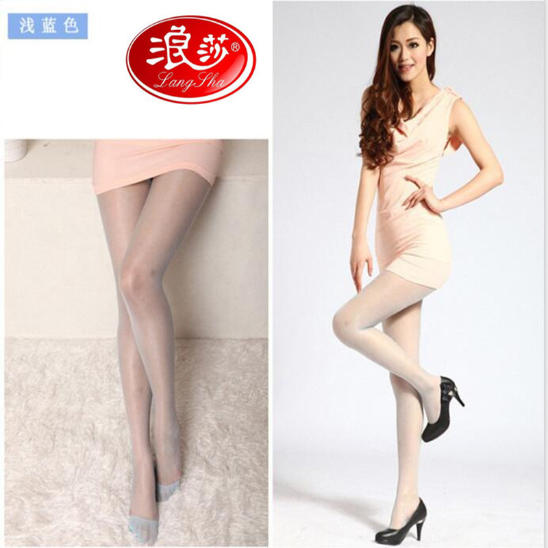 Longsa siêu mỏng vớ màu xanh nữ Xia Bảo xanh 15d màu sexy hip-supplith chân cộng với xà cạp ẩn xanh.