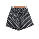 Polka dot flower bud plus sizes shorts for women 23 summer style Korean bow tie loose slimming high waist wide leg pants hot pants