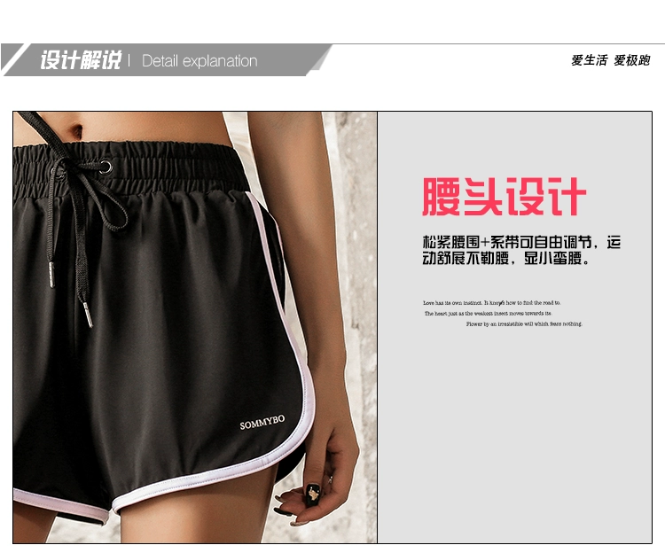 Quần short thể thao kích thước lớn nữ mùa hè chống ánh sáng nhanh chóng làm khô nhanh eo cao marathon chạy quần yoga tập thể dục quần áo phụ nữ - Quần thể thao