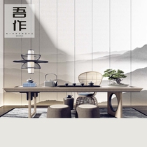 New Chinese tea table and chairs Modern minimalist log book house Gongfu Tea Desk Office Business Tea Art Furniture Custom