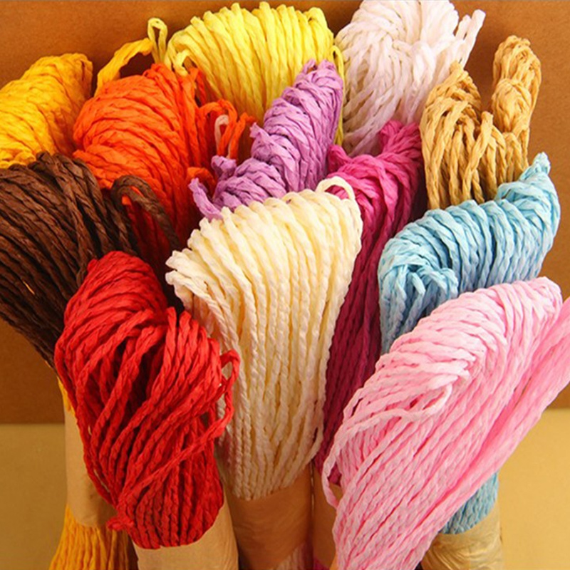 Colour Double strands Laffee Thin Paper Rope Nursery School Children Handmade Diy Creative Making Material Paper Rope Painting 30 m