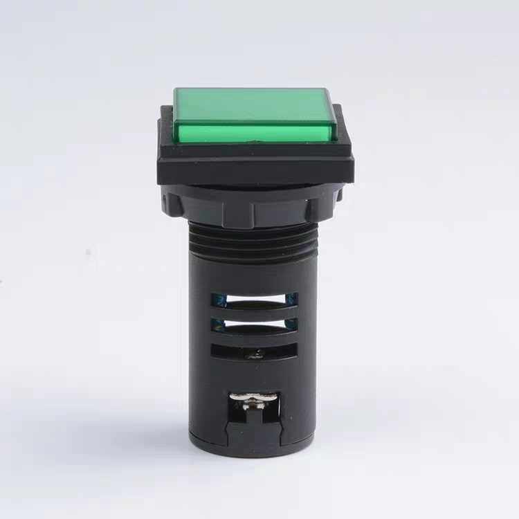 Square LED indicator light AD16-22F Red green yellow white blue opening 22mm24vAC220v380v