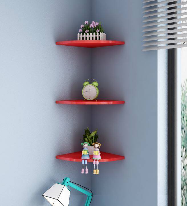 Angle-walled bedroom decorated with punch-free partition wall triangle wall frame wall fan-shaped kitchen wall hanging board