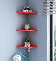 wall corner shelf bedroom decoration no-hole partition wall hanging triangle bookcase wall fan shaped kitchen wall hanging wooden board