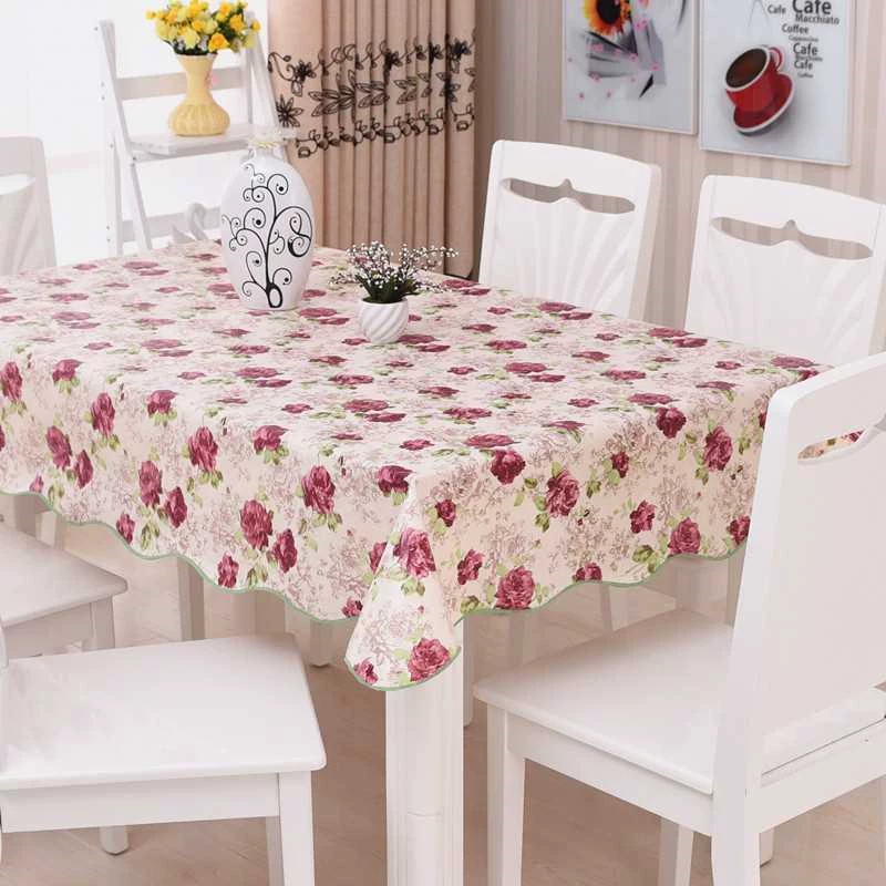 PVC bảng vải bàn châu Âu mat không thấm nước và chống dầu chống vảy dùng một lần hình chữ nhật bàn cà phê mat khăn trải bàn