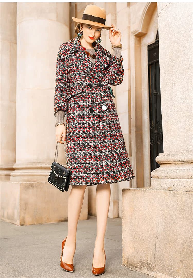 Áo hai dây cashmere nữ dài phần 2018 mới ấm áp len phần dài áo khoác len áo khoác nữ - Áo len lót đôi áo khoác lót lông nữ