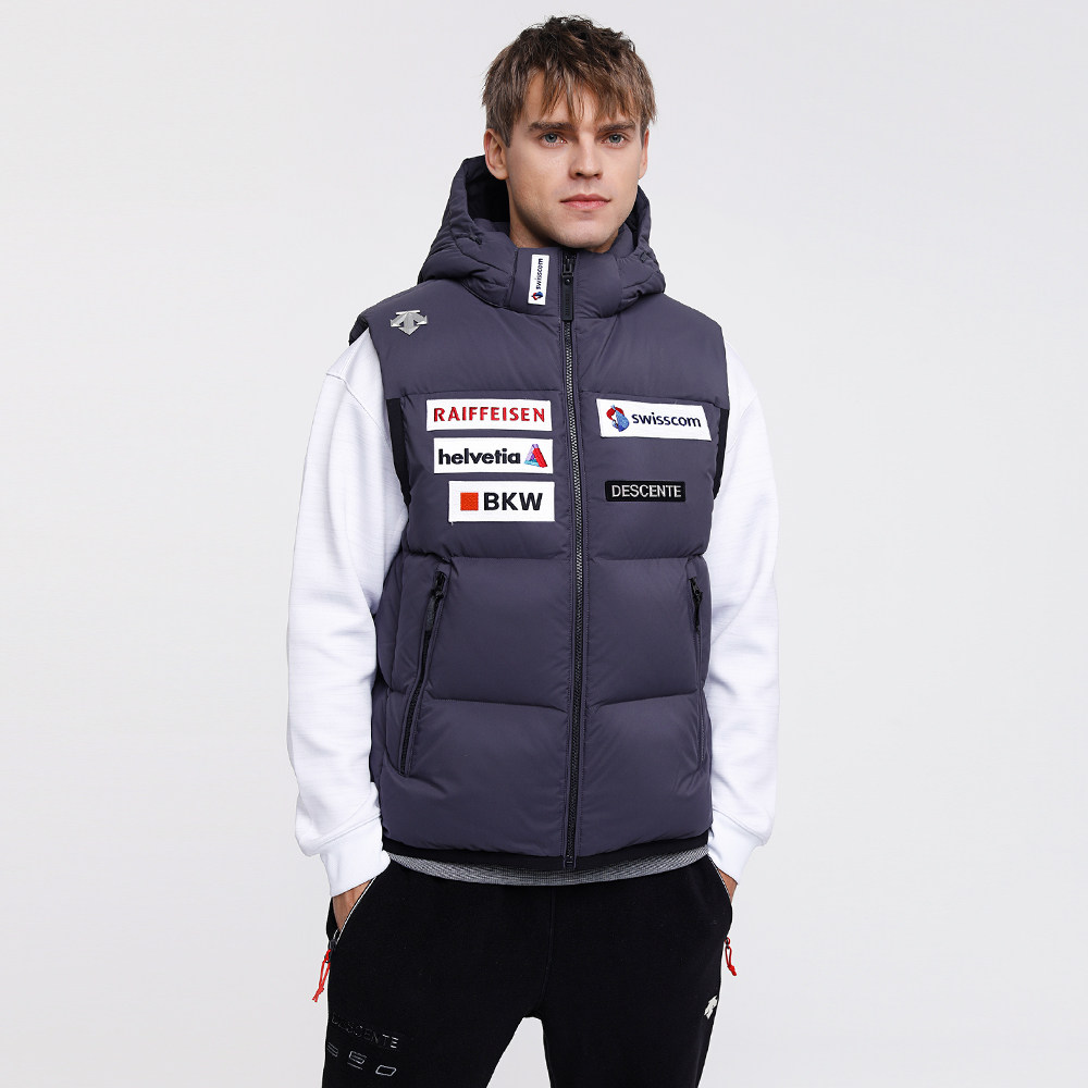 DESCENTE Desant Swiss National Alpine Ski Team Men's Down Horse Clip D9423SDV93M