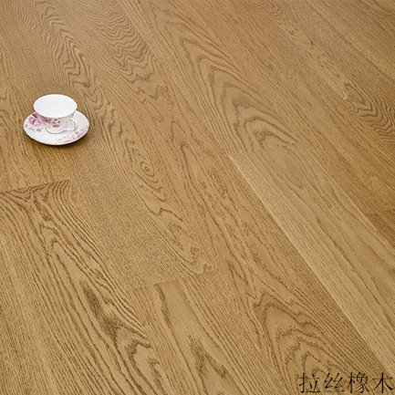 European original imported solid wood three-layer floor l brushed oak Nordic modern American pastoral plane log color