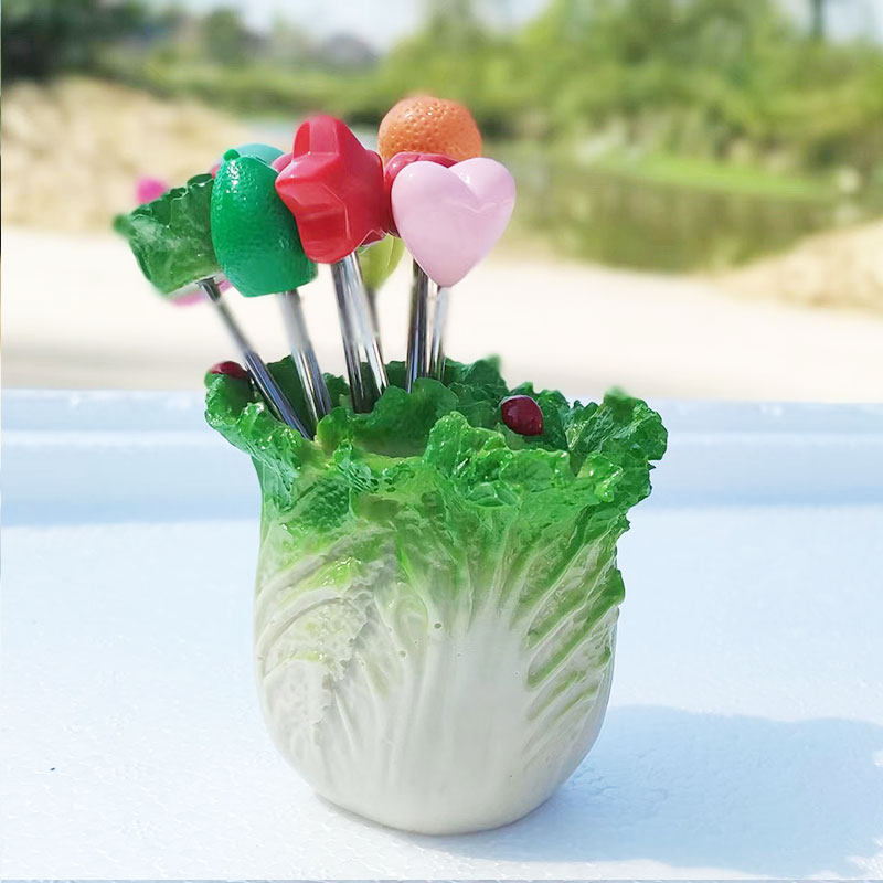 Stainless steel fruit sign small fork household canister set for children in Northern European restaurant hotels